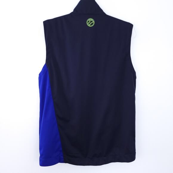 Ian Poulter Golf Vest Jacket Zip Up Men Small Navy Blue, Yellow, Sleeveless - Picture 2 of 5